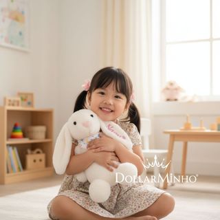 Thỏ Bông Bunny Thêu Tên Theo Yêu Cầu, Gấu Bông Mềm Dành Cho Bé Và Người Thương