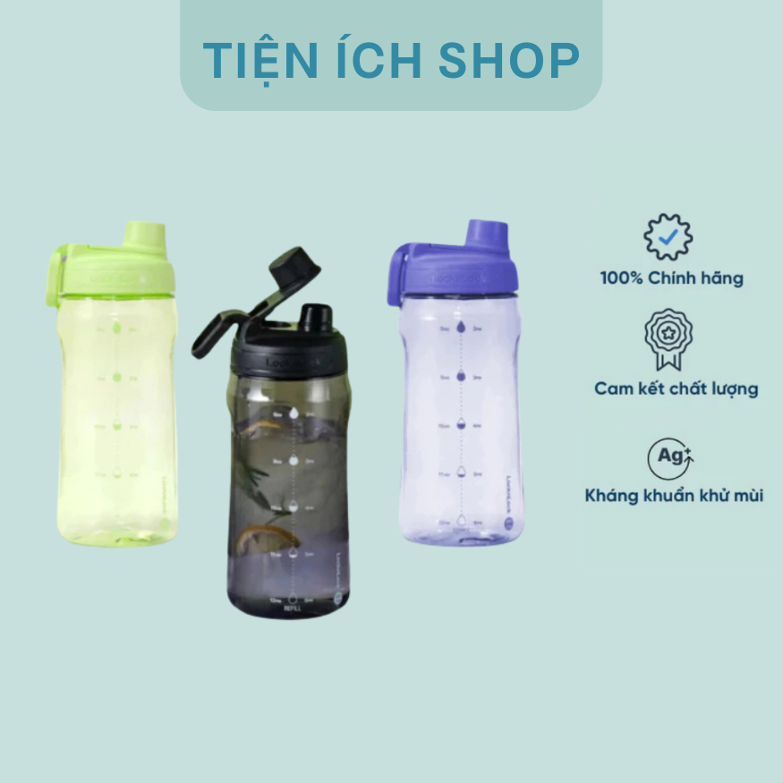 [HAP941] Bình nước nhựa Lock&Lock Active Large Bottle HAP941 dung tích 1.5L có tay cầm, vạch chia dung tích