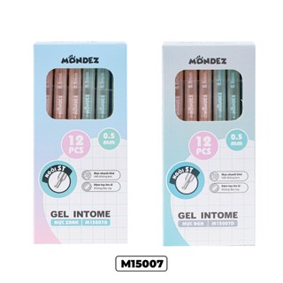 Hộp 12 Bút Gel Ngòi ST-2Bi Nhanh Khô 0.5mm, Bút Bi Nước Mondez Mực Xanh Đen  Siêu Trơn Cho Học Sinh Sinh Viên M15007