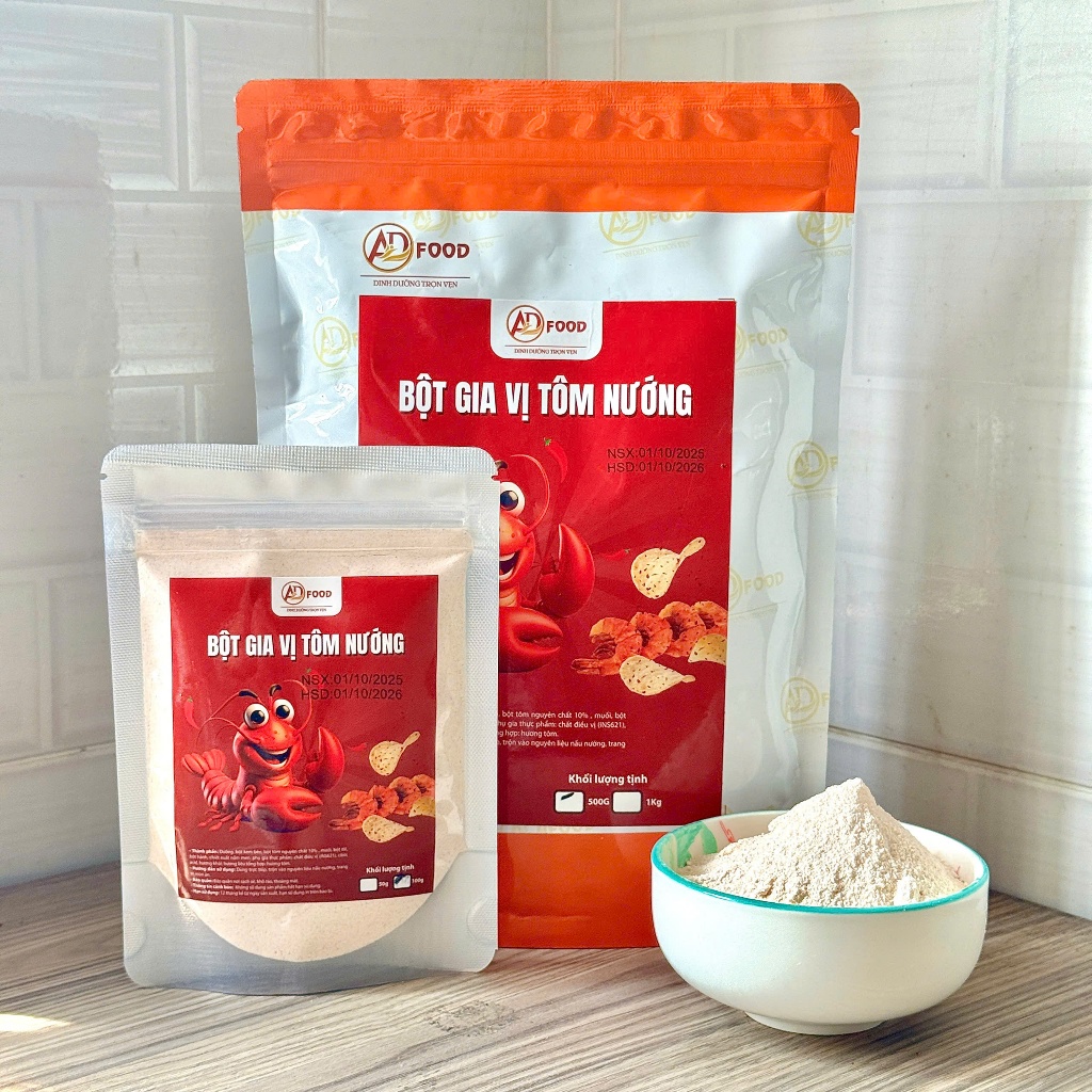 100g Bột gia vị tôm nướng ADFOOD – thích hợp cho món chiên, tẩm bột snack và ướp đồ nướng