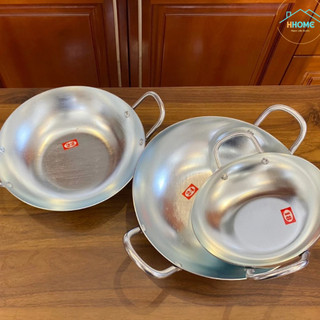 [Kho Sỉ] Combo  Chảo Nhôm Hai Quai 18-22- CM Sâu Lòng Hàng Rẻ Bền Đẹp, Xào Nấu Đủ Món - Hùng home