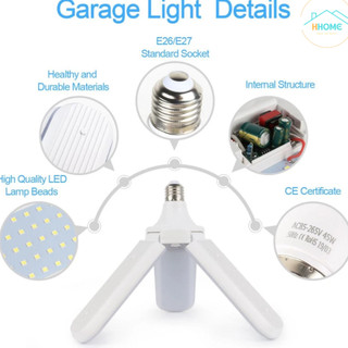 [Kho sỉ] E27 Đèn LED Bóng Đèn Quạt Có Thể Gập Lại  Bóng Đèn LED 45W Mạnh Mẽ - Hùng Home