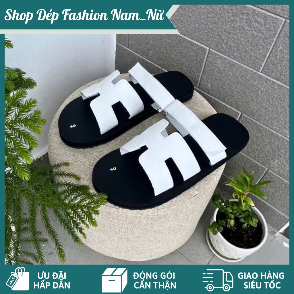 Dép Quai Ngang Nam Chữ H Màu Trắng – Phong Cách Trẻ Trung, Lịch Lãm