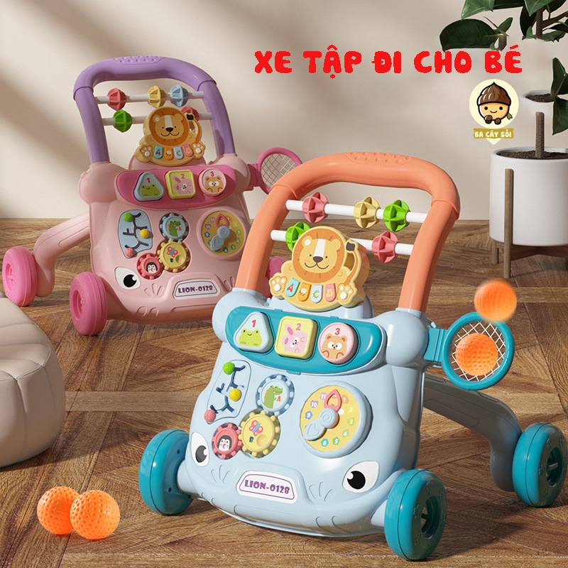 Xe đẩy tập đi cho bé 6-18 tháng – Chống vòng kiềng, chống lật, có đồ chơi – Xe đẩy tập đi đa năng cho trẻ