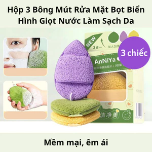 Bông Mút Rửa Mặt Bọt Biển Hình Giọt Nước Hỗ Trợ Làm Sạch Da Mặt Siêu Mềm Mại Không Gây Rát Da 88841