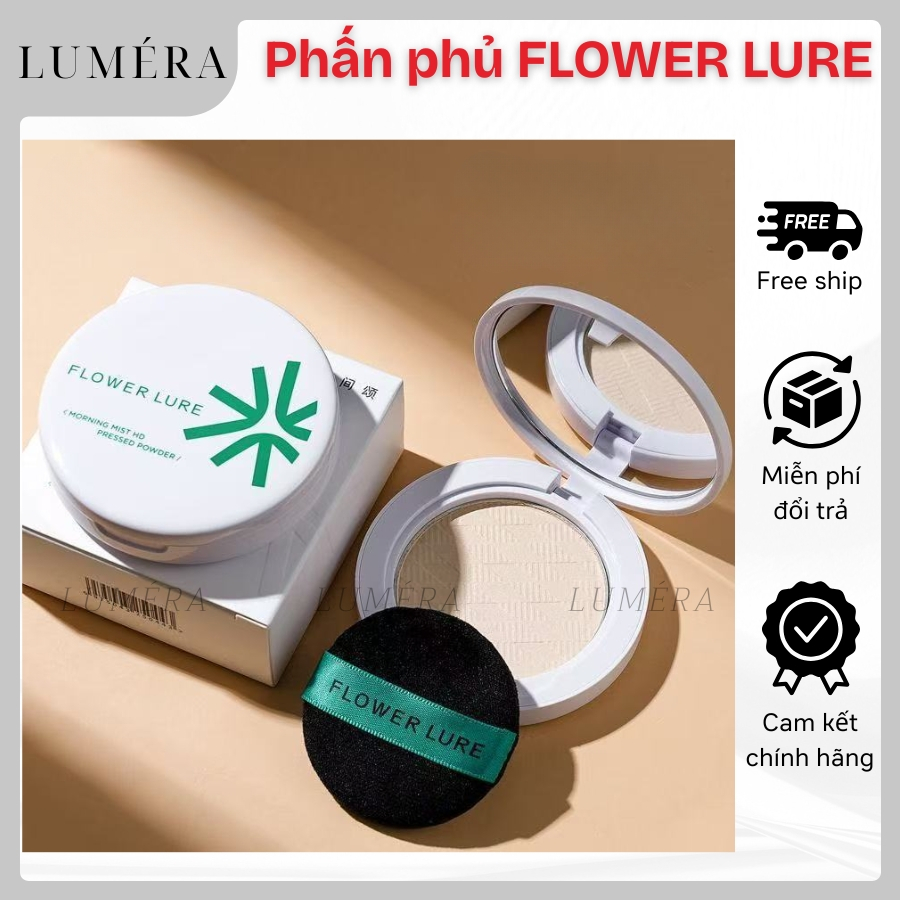 [TẶNG KÈM MÚT] Phấn phủ FLOWER LURE dạng nén kèm bông phấn kiểm soát dầu lâu trôi 7.2g