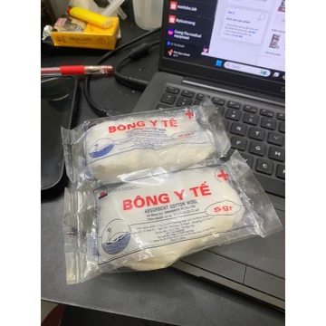 Bông Bình Minh 5g / 1 gói – Bông thấm nước 5g/ 1 gói bông y tế tiệt trùng từng gói