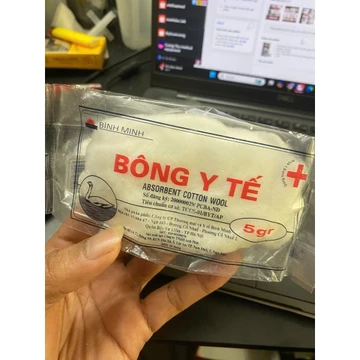 Bông Y Tế 5g / 1 gói - bông thấm nước y tế Chính Hãng Bình MInh