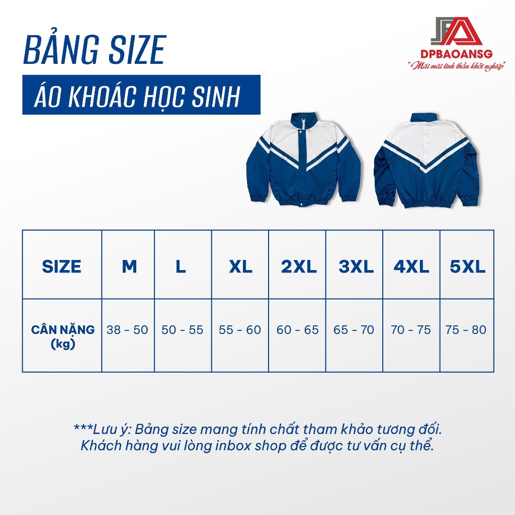 Áo Khoác Đồng Phục Học Sinh Xanh Đen Phối Trắng 2 Lớp Chống Gió Chống Nước Nhẹ - Phù Hợp Cấp 1, 2, 3