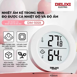 [GIÁ SỈ] Nhiệt Kế Phòng Mini Tròn Điện Tử DELIXI DM - 1059 Đo Nhiệt Độ Và Độ Ẩm Phòng Ngủ Cho Bé