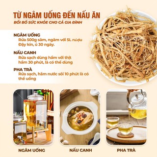 Rễ sâm Trường Bạch 100g, nhân sâm núi, dùng pha trà, hầm canh, ngâm uống, tốt cho sức khỏe