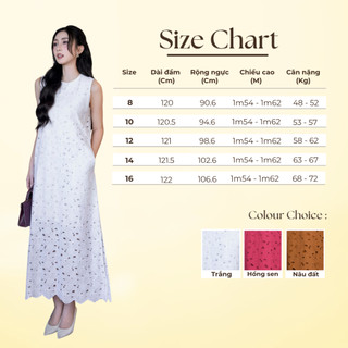 SWANLAKE | Váy Đầm Nữ Sát Nách Maxi Suông Xẻ Tà Vải Cotton Thêu Đục Lỗ Có Lót Cổ Tròn Có Túi D11719
