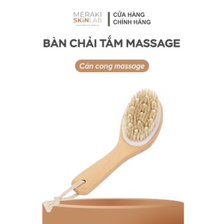 Bàn chải tắm massage cán dài và cọ khô toàn thân bằng gỗ – Tẩy tế bào chết, cải thiện lưu thông máu, spa tại nhà