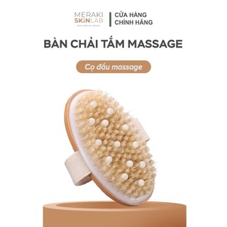 Bàn chải tắm massage cán dài và cọ khô toàn thân bằng gỗ – Tẩy tế bào chết, cải thiện lưu thông máu, spa tại nhà