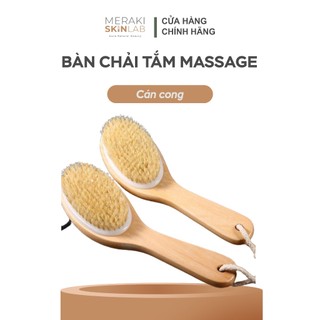 Bàn chải tắm massage cán dài và cọ khô toàn thân bằng gỗ – Tẩy tế bào chết, cải thiện lưu thông máu, spa tại nhà