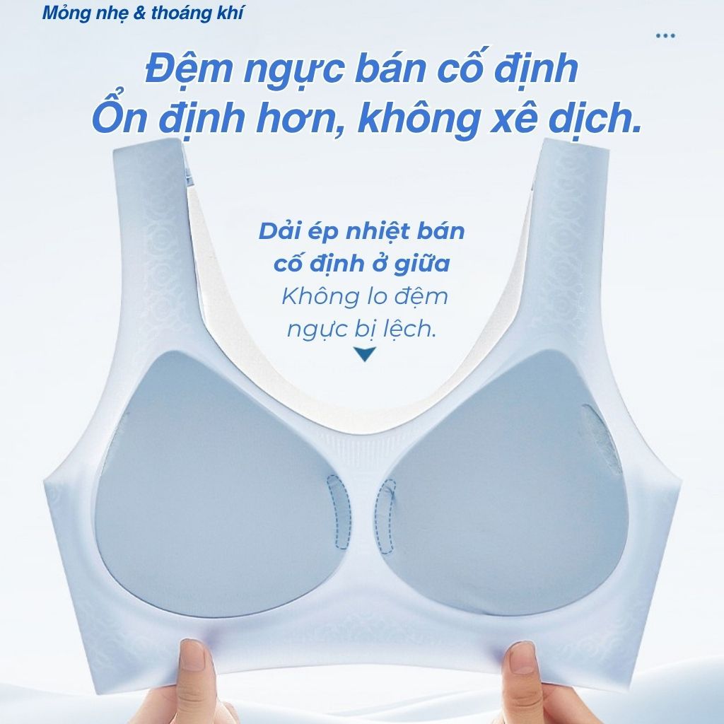 Áo ngực nữ cao cấp su thạch tàng hình mềm mịn đệm mút vừa ôm quả tạo khe lỗ thoáng khí LANIXA A606
