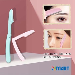 Dạo cạo lông mày lưỡi thép không gỉ LANDALLSA, bộ 3 dụng cụ tỉa chân mày gấp gọn, an toàn, dụng cụ make up
