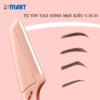 Dạo cạo lông mày lưỡi thép không gỉ LANDALLSA, bộ 3 dụng cụ tỉa chân mày gấp gọn, an toàn, dụng cụ make up