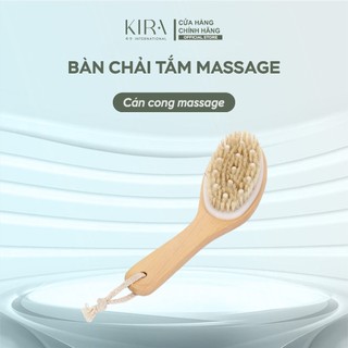 Bàn chải tắm massage cán dài và cọ khô toàn thân bằng gỗ – Tẩy tế bào chết, cải thiện lưu thông máu, spa tại nhà