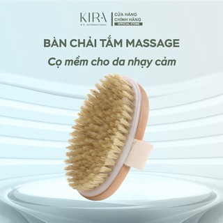 Bàn chải tắm massage cán dài và cọ khô toàn thân bằng gỗ – Tẩy tế bào chết, cải thiện lưu thông máu, spa tại nhà