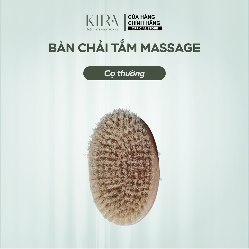 Bàn chải tắm massage cán dài và cọ khô toàn thân bằng gỗ – Tẩy tế bào chết, cải thiện lưu thông máu, spa tại nhà