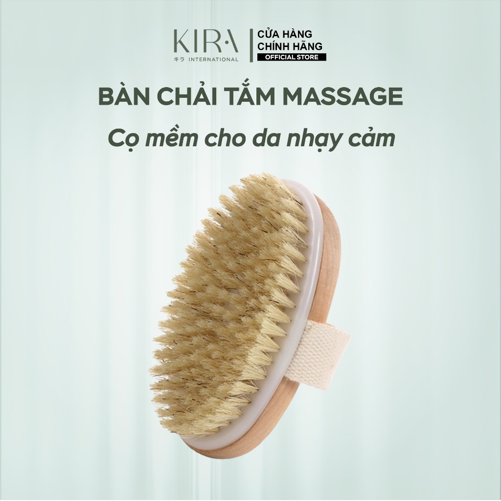 Bàn chải tắm massage cán dài và cọ khô toàn thân bằng gỗ – Tẩy tế bào chết, cải thiện lưu thông máu, spa tại nhà
