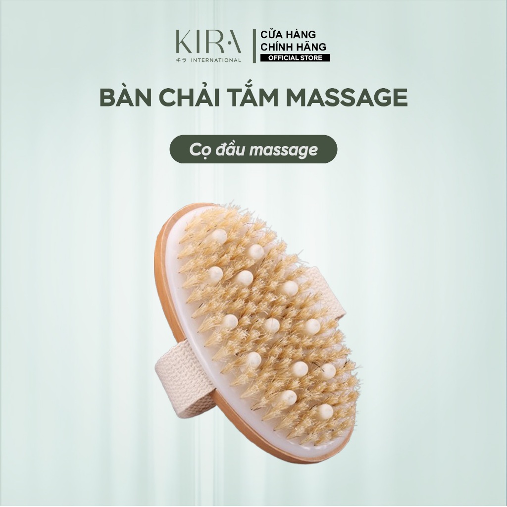 Bàn chải tắm massage cán dài và cọ khô toàn thân bằng gỗ – Tẩy tế bào chết, cải thiện lưu thông máu, spa tại nhà