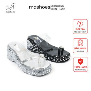 Dép Xuồng Kim Sa 7CM Sỏ Ngón Phối Quai Trong Suốt MA Shoes D4771 - Sang Trọng, Êm Ái ,Tôn Dáng
