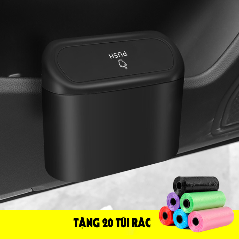 Thùng rác mini cho ô tô PICAUTO, chất liệu nhựa ABS cao cấp, cắp gập tự động ngăn mùi khó chịu