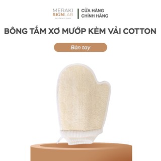Miếng tắm xơ mướp kèm vải cotton mềm mại – Tẩy tế bào chết toàn thân – Nhanh mềm khi gặp nước – Miếng chà lưng và găng t