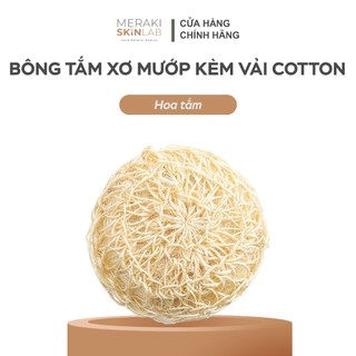 Miếng tắm xơ mướp kèm vải cotton mềm mại – Tẩy tế bào chết toàn thân – Nhanh mềm khi gặp nước – Miếng chà lưng và găng t