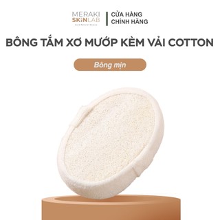 Miếng tắm xơ mướp kèm vải cotton mềm mại – Tẩy tế bào chết toàn thân – Nhanh mềm khi gặp nước – Miếng chà lưng và găng t