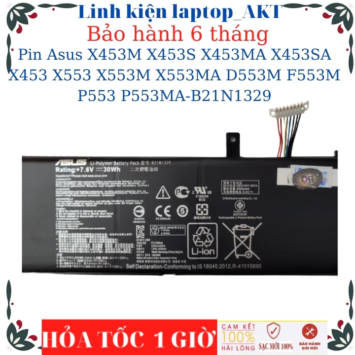 Pin laptop Asus X453M X453S X453MA X453SA X453 X553 X553M X553MA D553M F553M P553 P553MA Pin Asus B21N1329-pin Zin