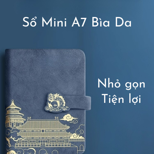 Sổ Mini, Sổ Tay Nhỏ  A7 A6 MESO 200 Trang - Sổ Bìa Da Chống Thấm Nước, Khóa Nam Châm, Họa Tiết Sang Trọng