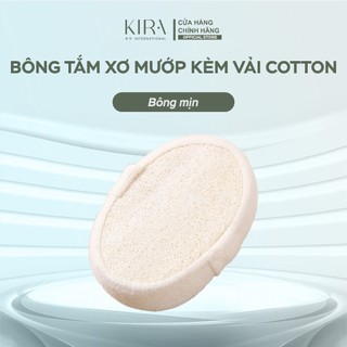 Miếng tắm xơ mướp kèm vải cotton mềm mại – Tẩy tế bào chết toàn thân – Nhanh mềm khi gặp nước – Miếng chà lưng và găng t