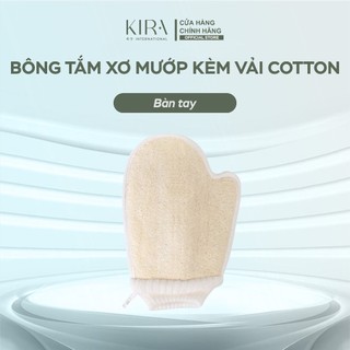 Miếng tắm xơ mướp kèm vải cotton mềm mại – Tẩy tế bào chết toàn thân – Nhanh mềm khi gặp nước – Miếng chà lưng và găng t