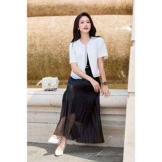 Áo Vest 2 Lớp Dáng Suông Tay Lỡ Phối Voan VIEN TRAN L65B24Q017