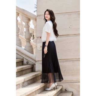 Áo Vest 2 Lớp Dáng Suông Tay Lỡ Phối Voan VIEN TRAN L65B24Q017