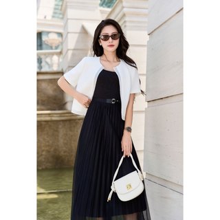 Áo Vest 2 Lớp Dáng Suông Tay Lỡ Phối Voan VIEN TRAN L65B24Q017