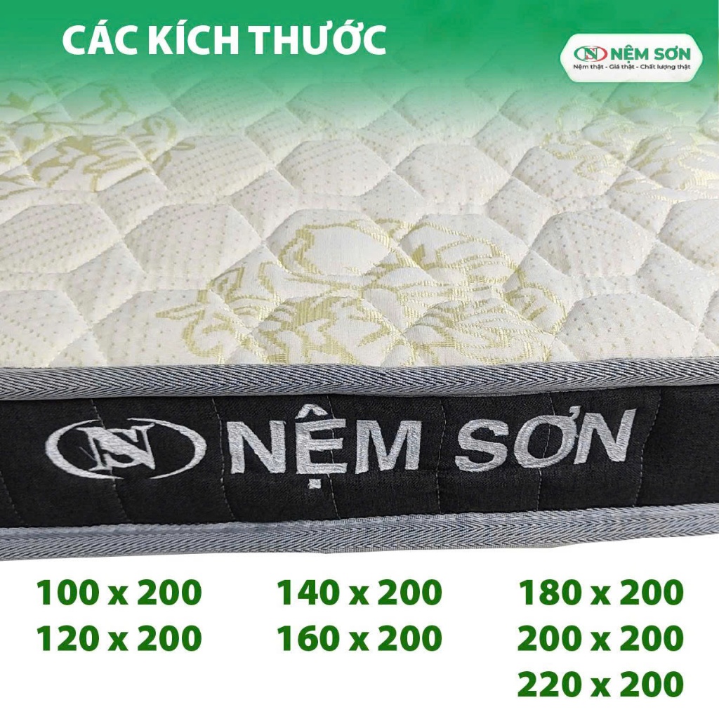 [Mua 1 Tặng 8] - Nệm Cao Su Thiên Nhiên nguyên khối 10cm - Nệm Sơn - Bản Cải Tiến Vải Gấm Cao Cấp