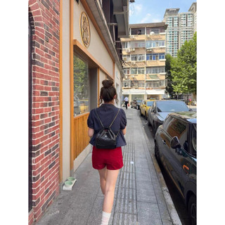 Le rouge | Helen top Áo sơ mi tay bồng cổ sen màu xanh cổ điển