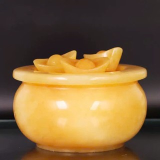 Bát Tụ Bảo (Tụ Bảo Bồn) Đá Ngọc Hoàng Long kích thước 10 cm