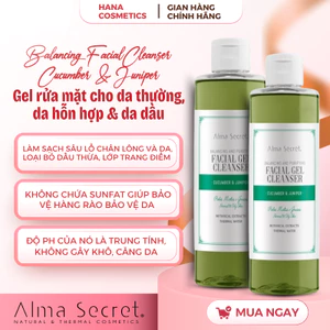 Gel rửa mặt cho da dầu, da hỗn hợp, da thường Alma Secret Gel Cleanser Cucumber & Juniper 200ml