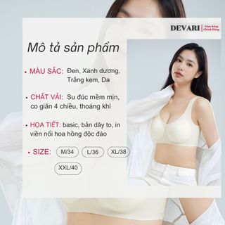 Áo ngực su cao cấp su thạch mỏng nhẹ thoáng mát co giãn linh họat mút vừa ôm nâng ngực DEVARI A606