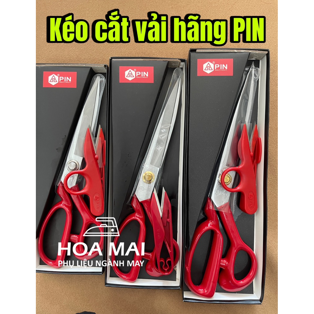 Kéo cắt vải Pin 10inch, 11inch, 12inch - tặng kèm kéo bấm chỉ Pin ...