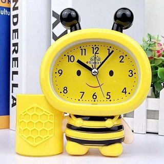 ĐỒNG HỒ KÈM ỐNG ĐỰNG BÚT CHO BÉ - Đồng Hồ Báo Thức Hình Ong 2in1 Dễ Thương,Ống Cắm Bút Hình Con Ong Decor Bàn Học
