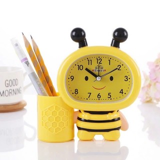 ĐỒNG HỒ KÈM ỐNG ĐỰNG BÚT CHO BÉ - Đồng Hồ Báo Thức Hình Ong 2in1 Dễ Thương,Ống Cắm Bút Hình Con Ong Decor Bàn Học
