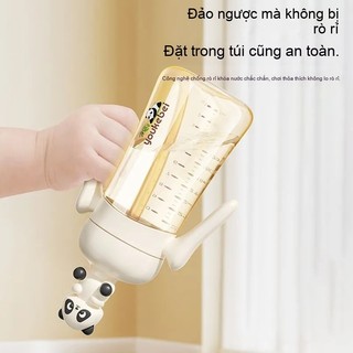 Youkebei Bình sữa PPSU an toàn cho trẻ em 1-3 tuổi trở lên, cốc sữa ống hút học uống chống tràn, uống trực tiếp tiện lợi
