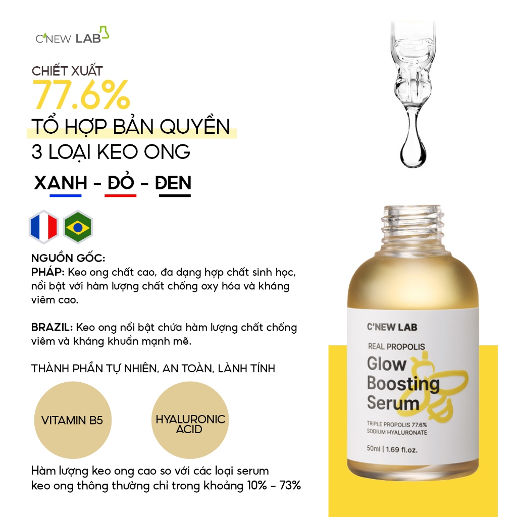 Serum Keo Ong cấp ẩm sâu C'New Lab Real Propolis Serum (50ml)