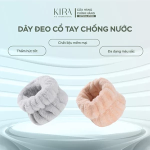 1 cặp dây đeo tay chất liệu nhung co giãn, chống nước – set phụ kiện skincare cao cấp, sang trọng.